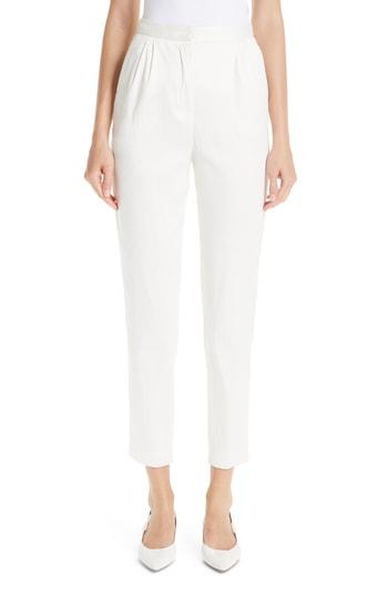 Women's Mansur Gavriel Pleated Tapered Trousers Us / 36 It - Ivory