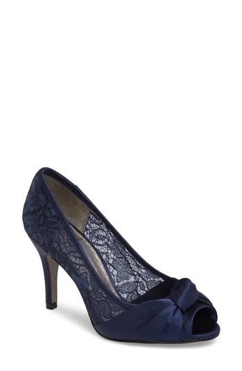 Women's Adrianna Papell Francesca Knotted Peep Toe Pump M - Blue