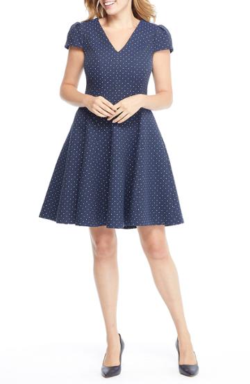 Women's Gal Meets Glam Collection Valerie Diamond Foulard Dress - Blue