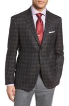 Men's Jb Britches Classic Fit Plaid Wool Sport Coat R - Brown