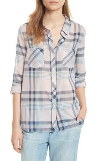 Women's Soft Joie Lilya Plaid Cotton Shirt - Blue