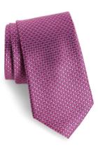 Men's Nordstrom Men's Shop Basketweave Silk Tie, Size X-long - Pink