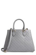 Gucci Large Top Handle Signature Soft Leather Tote - Grey