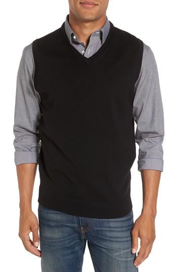 Men's Nordstrom Men's Shop Merino Wool Sweater Vest - Black