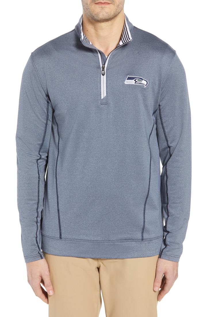 Men's Cutter & Buck Endurance Seattle Seahawks Fit Pullover, Size Medium - Blue