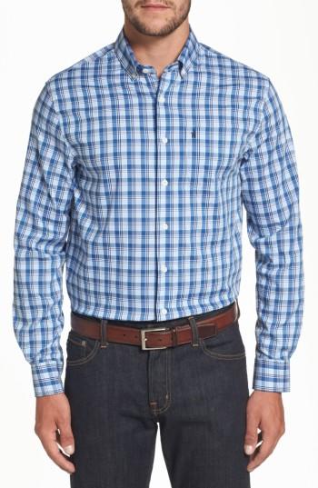 Men's Johnnie-o Heathland Classic Fit Check Sport Shirt - Blue