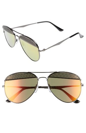 Women's Bp. 55mm Slat Detail Aviator Sunglasses - Hem/ Green