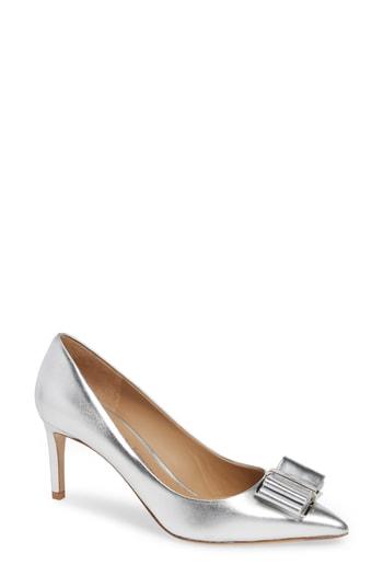 Women's Salvatore Ferragamo Zeri Pointy Toe Pump C - Metallic