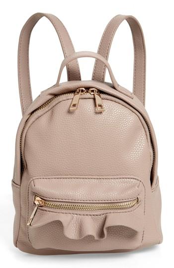 Emperia Tracie Mini Faux Leather Backpack - Beige