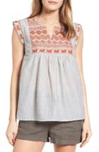 Women's Thml Embroidered Stripe Top - Grey