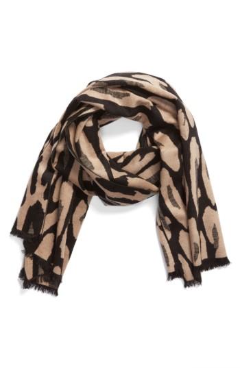Women's Helen Kaminski Leopard Print Brushed Silk Scarf