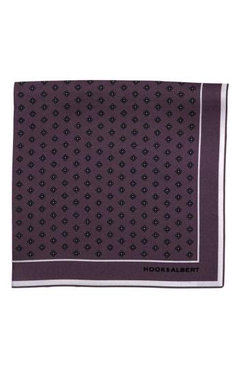 Men's Hook + Albert Dot Silk Pocket Square, Size - Purple