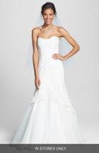 Women's Bliss Monique Lhuillier Lace Overlay Tulle Trumpet Wedding Dress