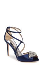 Women's Badgley Mischka Tatum Embellished Strappy Sandal .5 M - Blue