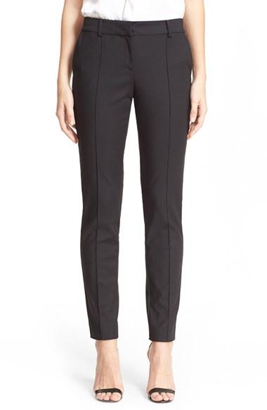 Women's St. John Collection 'jennifer' Stretch Micro Ottoman Ankle Pants - Black