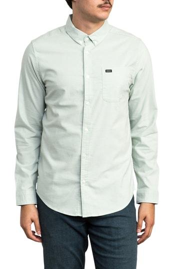 Men's Rvca That'll Do Stretch Woven Shirt - Green