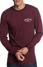 Men's Quiksilver Simple Colour Long Sleeve T-shirt - Burgundy