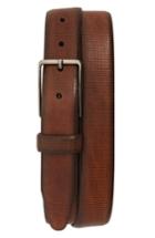 Men's Johnston & Murphy Mini Embossed Leather Belt - Brown