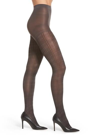 Women's Nordstrom Plaid Tights - Black