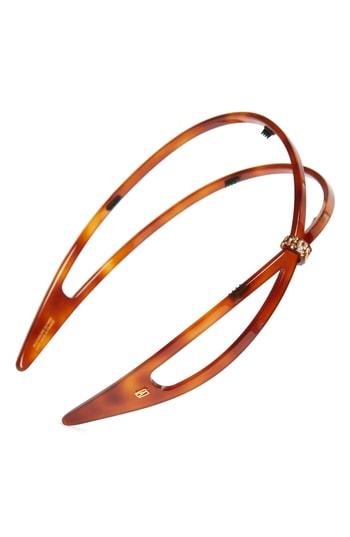 Alexandre De Paris Crystal Embellished Headband, Size - Brown