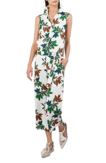 Women's Akris Punto Tropical Print Jumpsuit - White