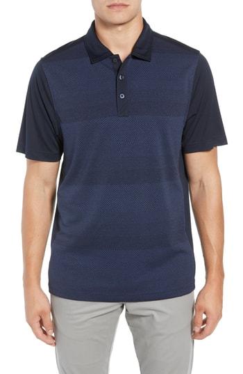 Men's Cutter & Buck Crescent Drytec Microprint Polo - Blue