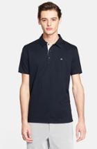 Men's Rag & Bone Standard Issue Regular Fit Slub Cotton Polo - Blue