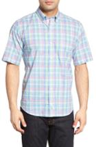 Men's Tailorbyrd Lemon Plaid Sport Shirt, Size - Blue