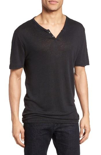 Men's W.r.k 'metro' Short Sleeve Henley - Black