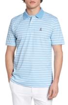Men's Psycho Bunny Golf Striped Polo - Yellow