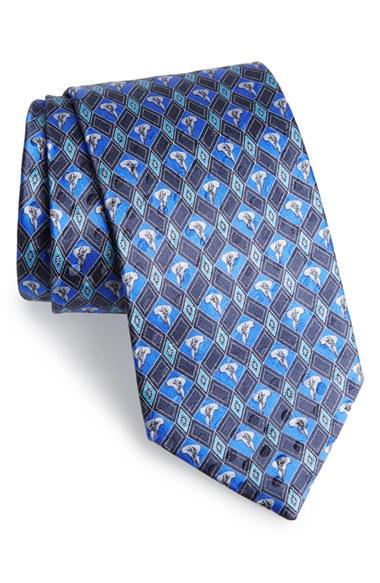 Men's Ermenegildo Zegna Floral Silk Tie, Size - Blue