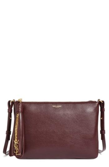 Saint Laurent 'teen' Leather Crossbody Bag With Tassel Charm -
