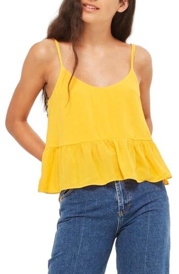 Women's Topshop Peplum Camisole Us (fits Like 0) - Black