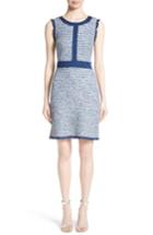 Women's St. John Collection Kiara Tweed A-line Dress - Blue