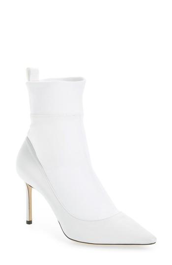 Women's Jimmy Choo Brandon Sock Bootie Pump .5us / 35.5eu - White