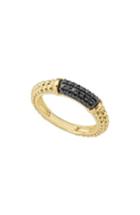 Women's Lagos Gold & Black Caviar Black Diamond Pave Stacking Ring