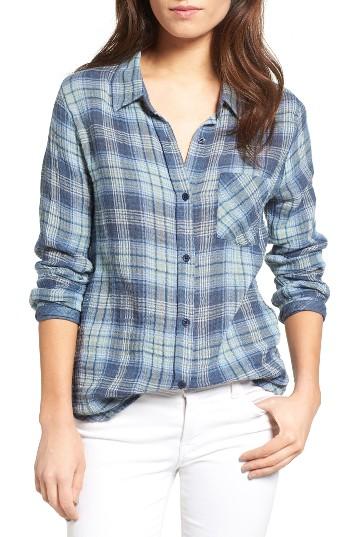 Women's Rails Jerrah Metallic Cotton Plaid Shirt - Blue
