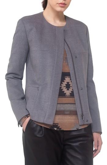 Women's Akris Punto Wool A-line Jacket - Grey