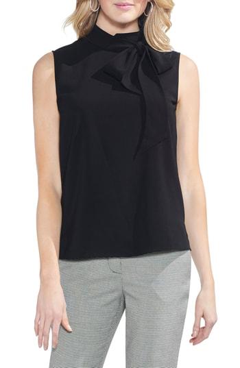 Women's Vince Camuto Tie Neck Blouse, Size - Black