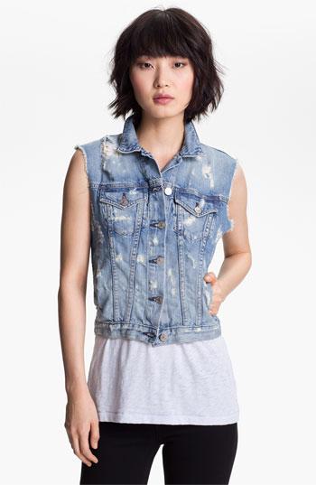 Rag & Bone 'the Vest' Destroyed Denim Vest