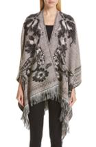 Women's Etro Fringe Hem Wool Blend Tweed Cape
