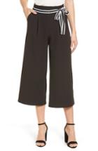 Women's Halogen Tie Waist Wide Leg Crop Pants, Size - Black