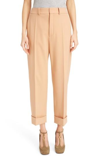 Women's Chloe Cuffed Stretch Wool Pants Us / 34 Fr - Pink