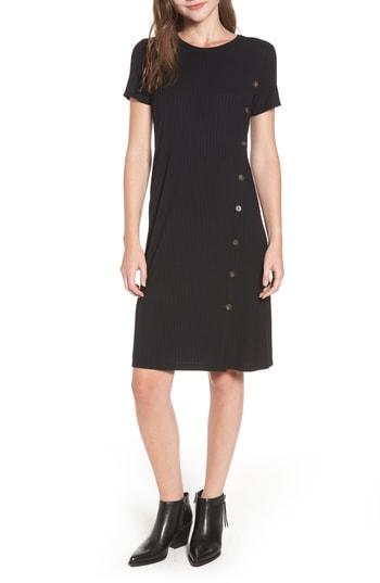Women's All In Favor Button-up T-shirt Dress - Black