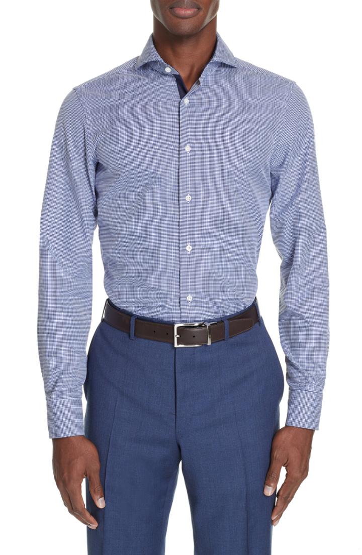 Men's Canali Slim Fit Dot Dress Shirt