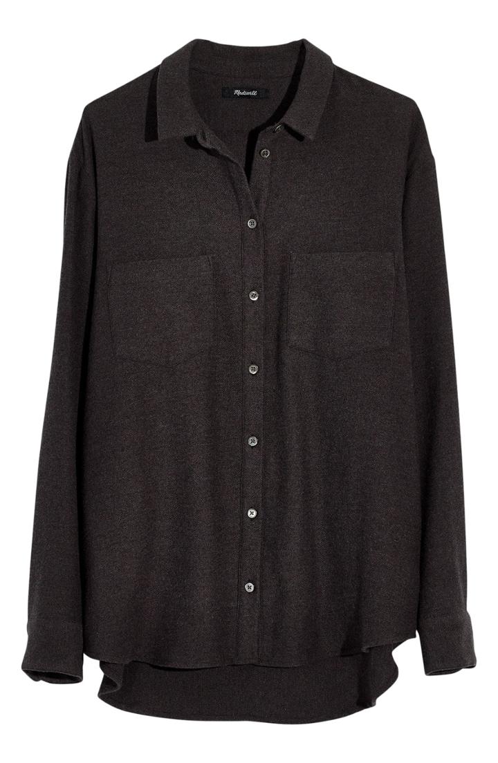 Women's Madewell Flannel Sunday Shirt - Grey