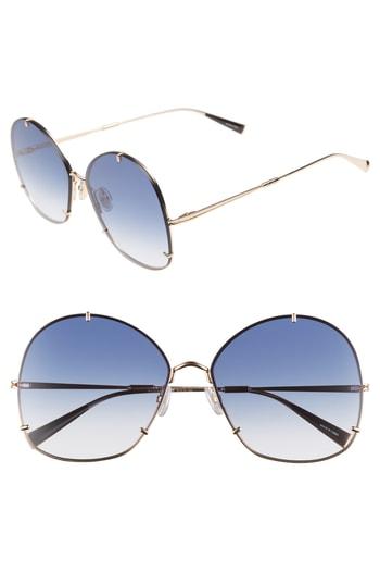 Women's Polaroid 59mm Polarized Aviator Sunglasses - Silver/ Yellow