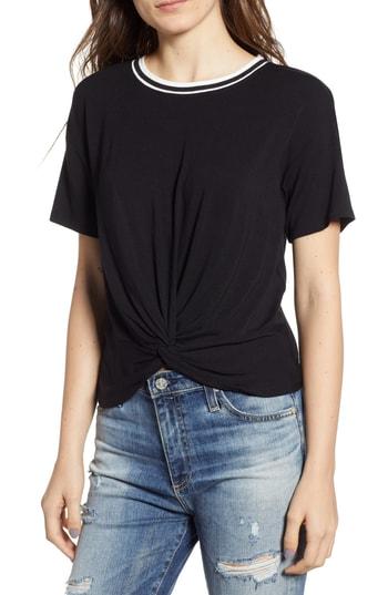Women's Socialite Twist Front Tee - Black