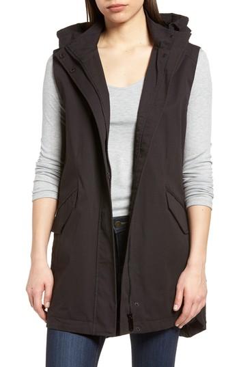 Women's Sam Edelman Elongated Hooded Vest - Black