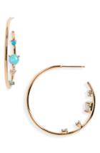 Women's Wwake Opal & Diamond Inverted Hoop Earrings